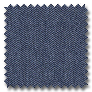 Blue Solid Herringbone Super 110's Wool