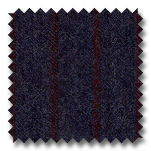 Zegna Navy & Rust Stripe Herringbone