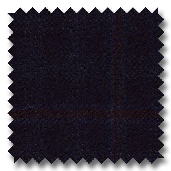 Zegna Navy and Rust Plaid Custom Blazer