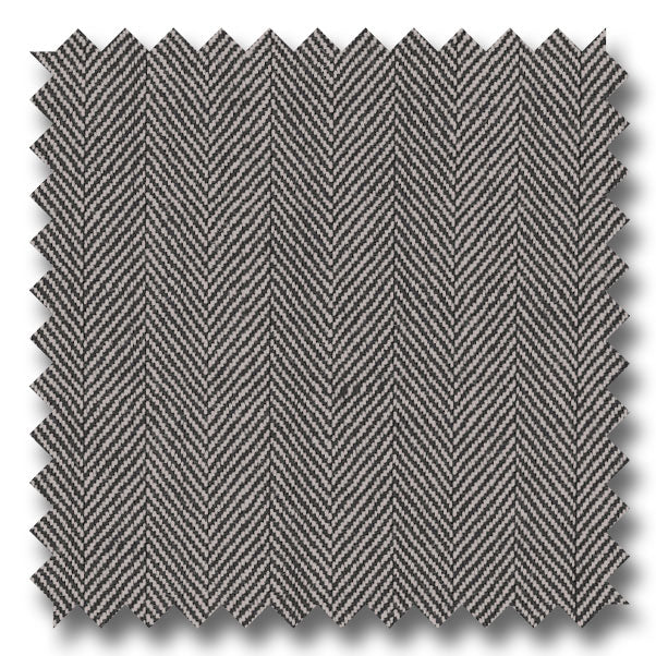 Zegna White and Black Herringbone Custom Suit