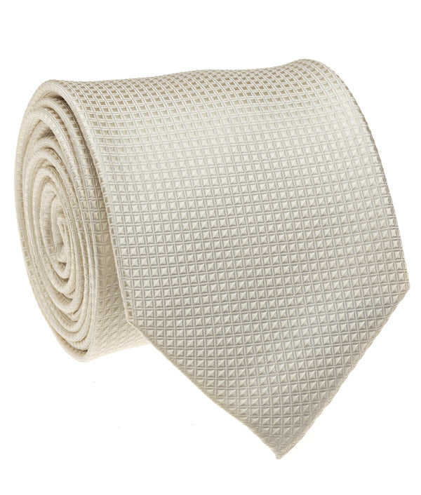 Off White Solid Grid Tie
