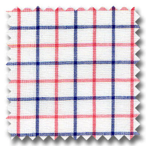 White, Pink and Navy Check Custom Dress Shirt