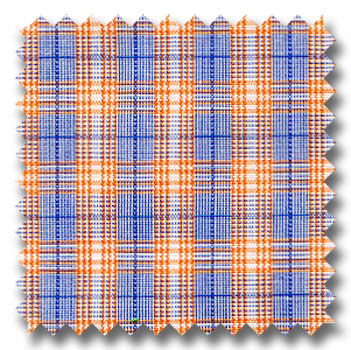 Carrot, Blue, and White Plaid Custom Dress Shirt