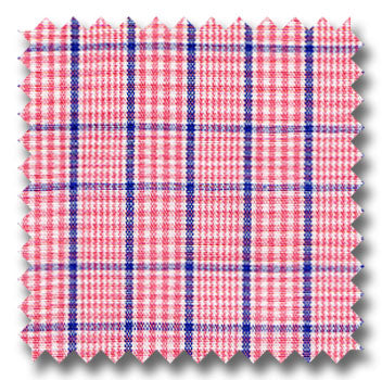 Red and Blue Color Check / Plaid Custom Dress Shirt