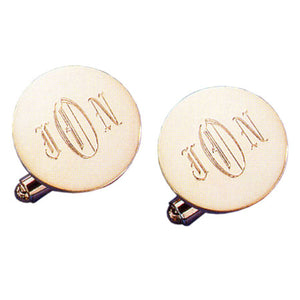 Domed Round Polished Copper Monogram Cufflinks