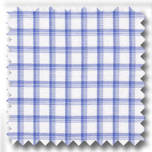 Medium Blue Check 2Ply Broadcloth - Custom Dress Shirt