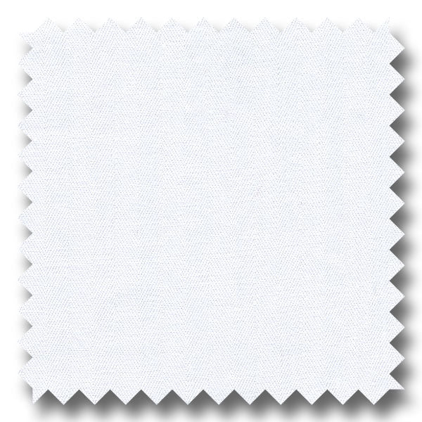 White 2Ply Mini Herringbone Broadcloth - Custom Dress Shirt