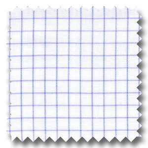 Light Blue Check 200 2Ply Broadcloth - Custom Dress Shirt