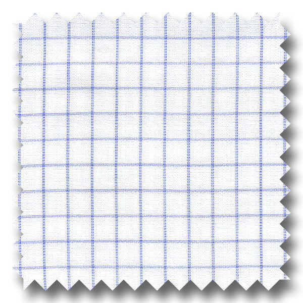 Light Blue Check 200 2Ply Broadcloth - Custom Dress Shirt