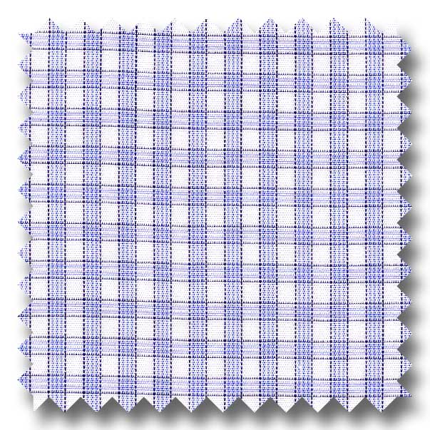 Blue Check 2Ply Broadcloth - Custom Dress Shirt