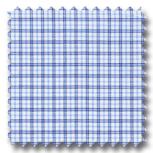 Blue and Navy Check 170 2Ply Broadcloth - Custom Dress Shirt