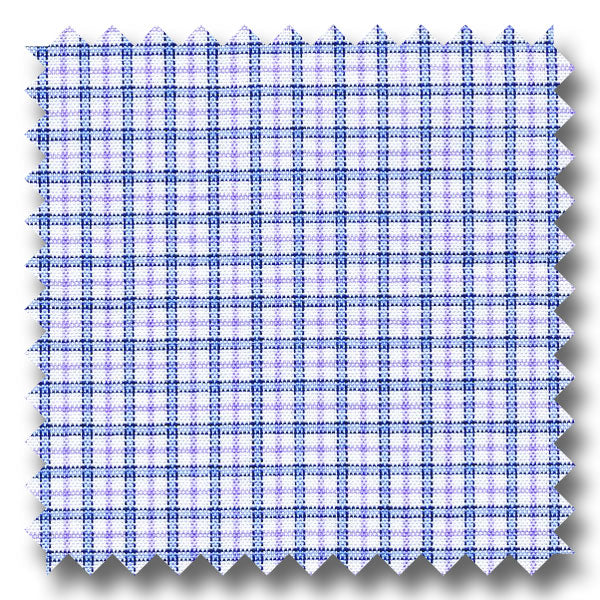 Blue and Plum Check 170 2Ply Broadcloth - Custom Dress Shirt