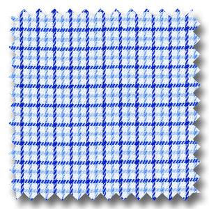 Blue and Navy Check 2Ply Twill - Custom Dress Shirt