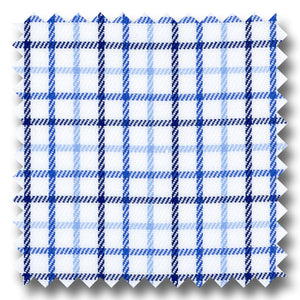 Light Blue, Blue and Navy Check Twill - Custom Dress Shirt