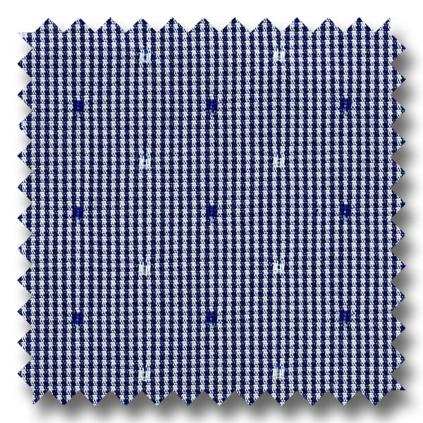 Dark Blue Micro Check Stretch Broadcloth - Custom Dress Shirt