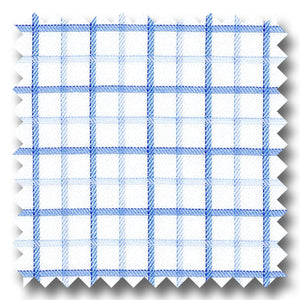 Dark Blue and Light Blue Check 2Ply Mini Twill - Custom Dress Shirt