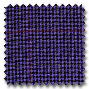 Dark Blue with Red Houndstooth 100% Wool