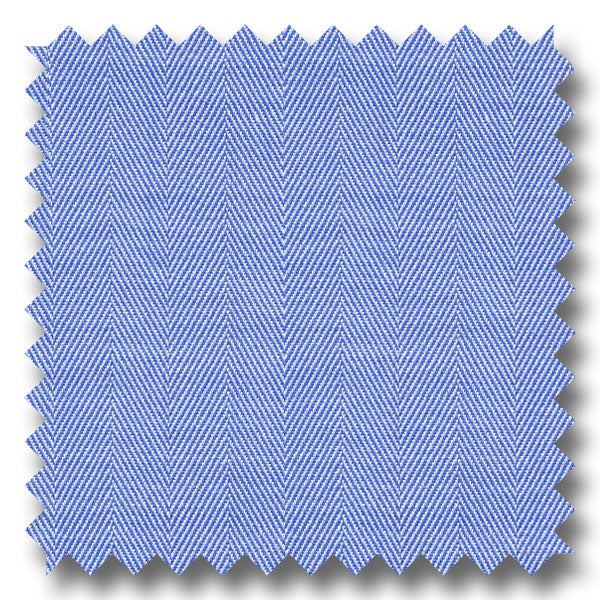 Dark Blue Solid 140 2Ply Mini Herringbone - Custom Dress Shirt