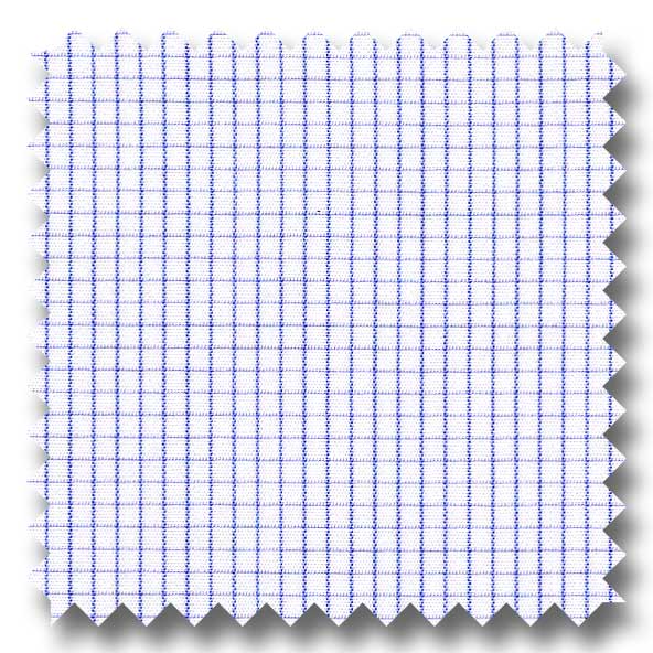 Blue Check 2Ply Broadcloth - Custom Dress Shirt