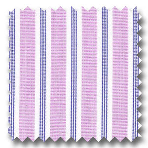 Pink and Navy Stripe 2Ply Broadcloth - Custom Dress Shirt