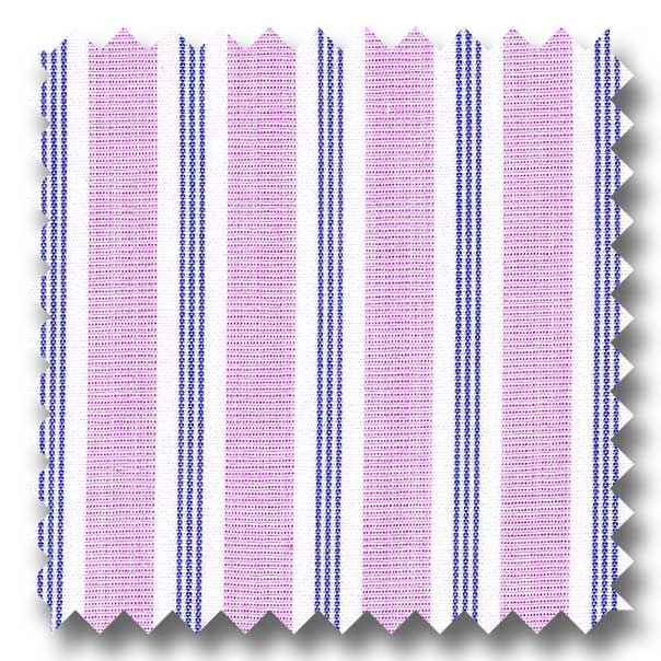 Pink and Navy Stripe 2Ply Broadcloth - Custom Dress Shirt