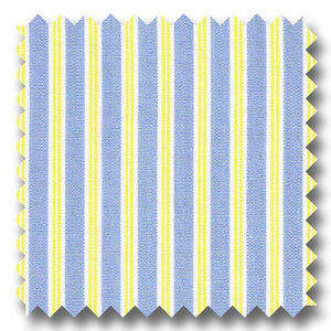 Yellow and Blue Stripe 2Ply Broadcloth - Custom Dress Shirt