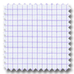 Light Blue and Plum Check 140 2Ply Twill - Custom Dress Shirt