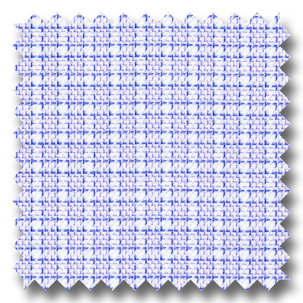 Blue and Plum Check 140 2Ply Twill - Custom Dress Shirt