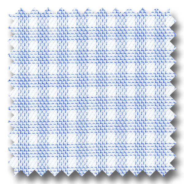 Blue Check 140 2Ply Twill - Custom Dress Shirt