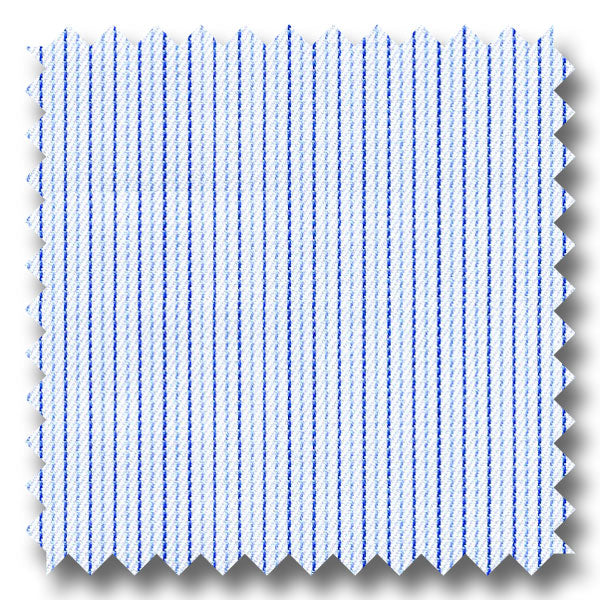 Blue and Navy Stripe 140 2Ply Twill - Custom Dress Shirt