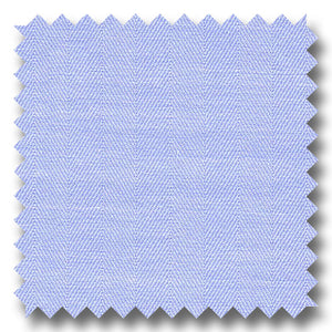 Light Blue Solid 2Ply Mini Herringbone - Custom Dress Shirt