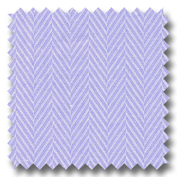 Blue Solid 2Ply Herringbone - Custom Dress Shirt