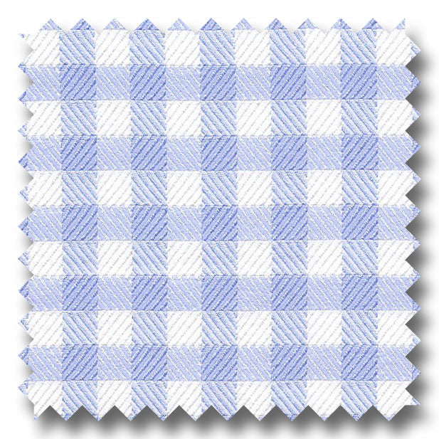 Medium Blue Check 2Ply Twill - Custom Dress Shirt