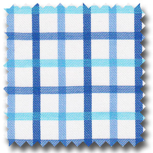 Blue and Aqua Check Broadcloth - Custom Dress Shirt