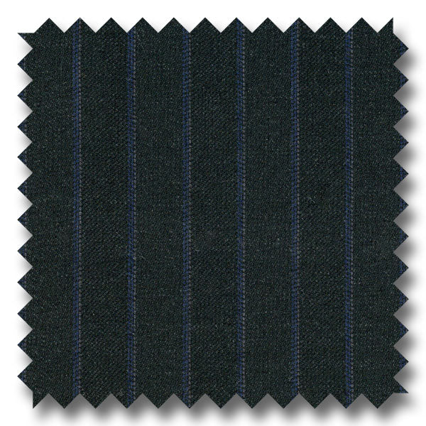 Charcoal Gray with Blue Stripes 100% Wool