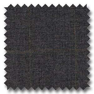 Charcoal Gray Windowpane 100% Wool