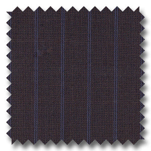 Dark Brown with Blue Pinstripes 100% Wool