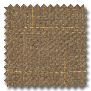 Tan with Cream Windowpane 100% Wool