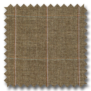 Light Brown with Multi Color Windowpane 100% Wool