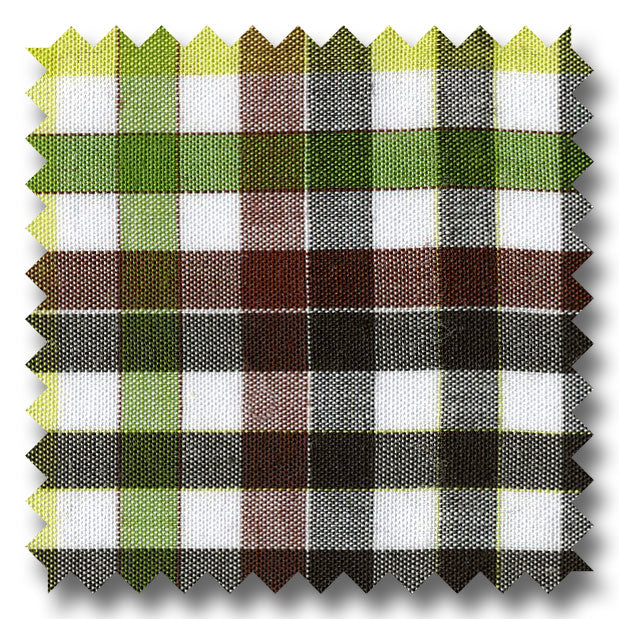 Green, Black and Multiple Plaid Poplin - Custom Dress Shirt
