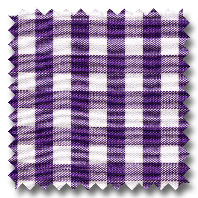 Gingham Check Poplin Grape - Custom Dress Shirt