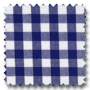 Gingham Check Poplin Navy - Custom Dress Shirt